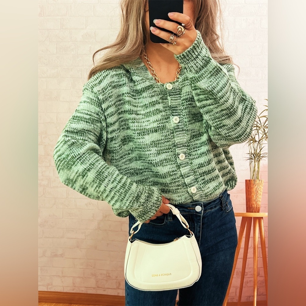 Multi-Colored Knit Button-Down Cardigan - Picture 5 of 12